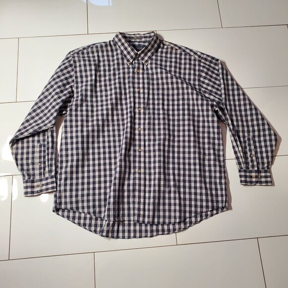 VAN HEUSEN PLAID SHIRT LONG SLEEVE POLY/COTTON SIZE 2XL - Picture 1 of 7